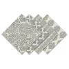 Casual Print Cotton Fabric Napkin, Set Of 24, Gray