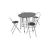VidaXL Folding Dining Set Five Pieces MDF Black Collapsible Kitchen Furniture