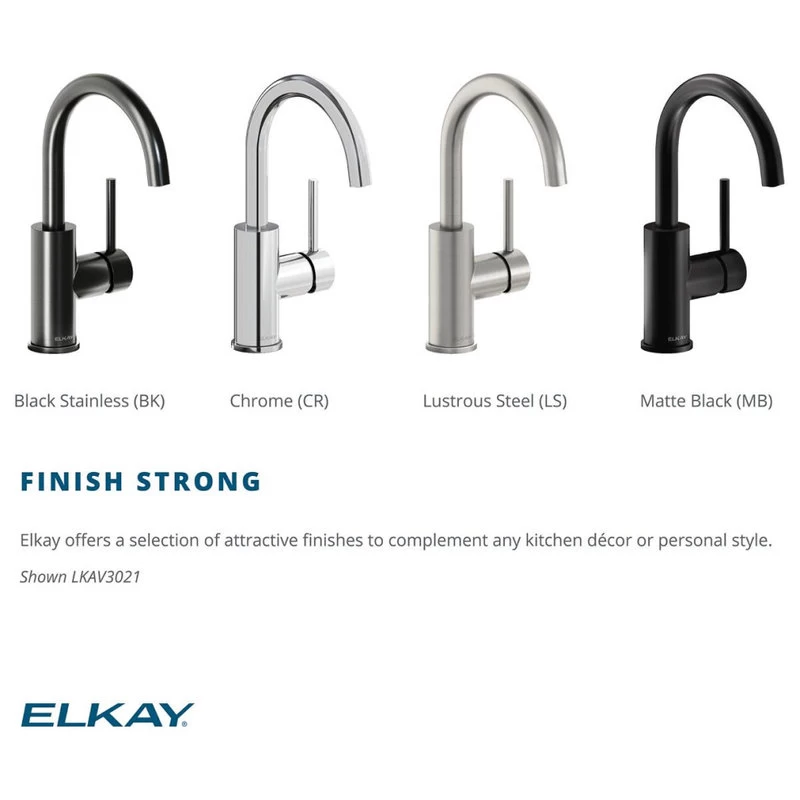 LKAV3021BK Elkay Avado Single Hole Bar Faucet With Lever Handle Black Stainless - Image 6