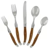 20 Piece Laguiole Wood Grain Flatware Set