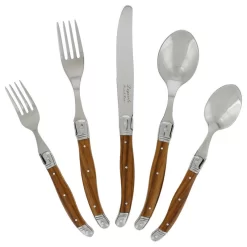 20 Piece Laguiole Wood Grain Flatware Set