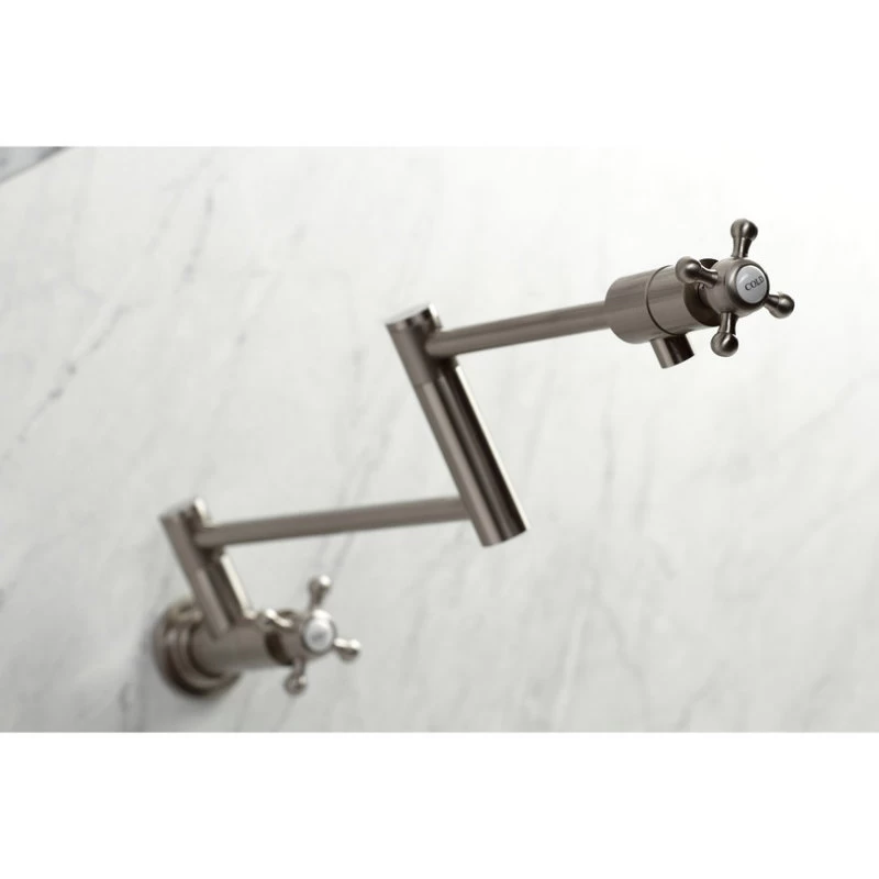 Kingston Brass KS4108BX Metropolitan Wall Mount Pot Filler, Brushed Nickel - Image 3