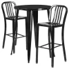 Flash Furniture Industrial Table Chair Set With Black CH-51090BH-2-30VRT-BK-GG