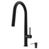VIGO Greenwich Pull-Down Kitchen Faucet With Soap Dispenser, Matte Black