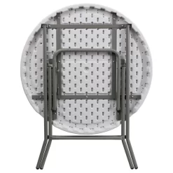 Flash Furniture 32'' Round Granite White Plastic Folding Table