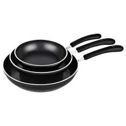 3 PC Frying Pan Set W/ Non-Stick Coating Induction Compatible Bottom, 8"/10"/12"