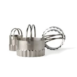 RSVP Stainless Steel Round Biscuit Cutters With Fluted Edge, Set Of 4
