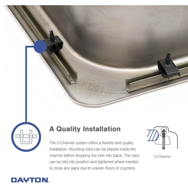 D11721 Dayton Stainless Steel 17" X 21-1/4" Drop-in Bar Sink, 3 Holes - Image 6