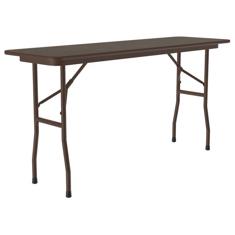 Correll 18"W X 60"D Melamine Top Folding Table In Walnut