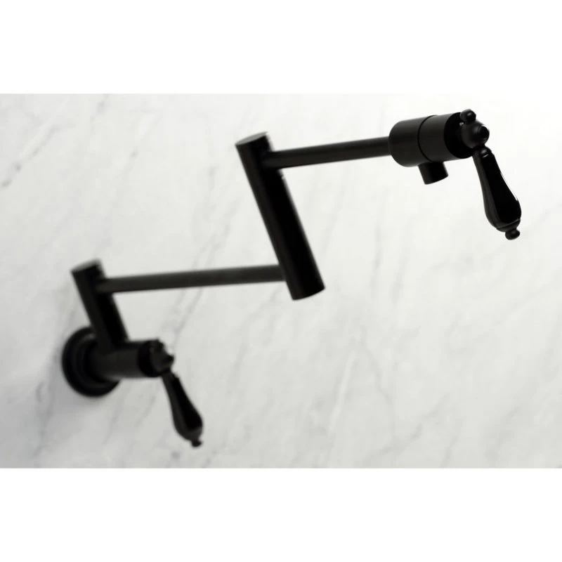 Kingston Brass KS4100PKL Duchess Wall Mount Pot Filler, Matte Black - Image 2