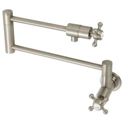 Kingston Brass KS4108BX Metropolitan Wall Mount Pot Filler, Brushed Nickel
