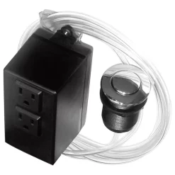 Disposal Air Switch And Single Outlet Control Box, Polished Chrome