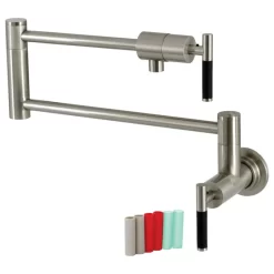 Kingston Brass KS4108CKL Kaiser Wall Mount Pot Filler Faucet, Brushed Nickel