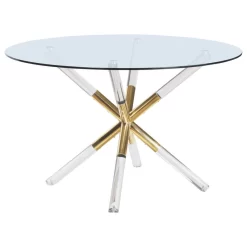The Helios Dining Table, 48", Glass And Acrylic, Modern, Round