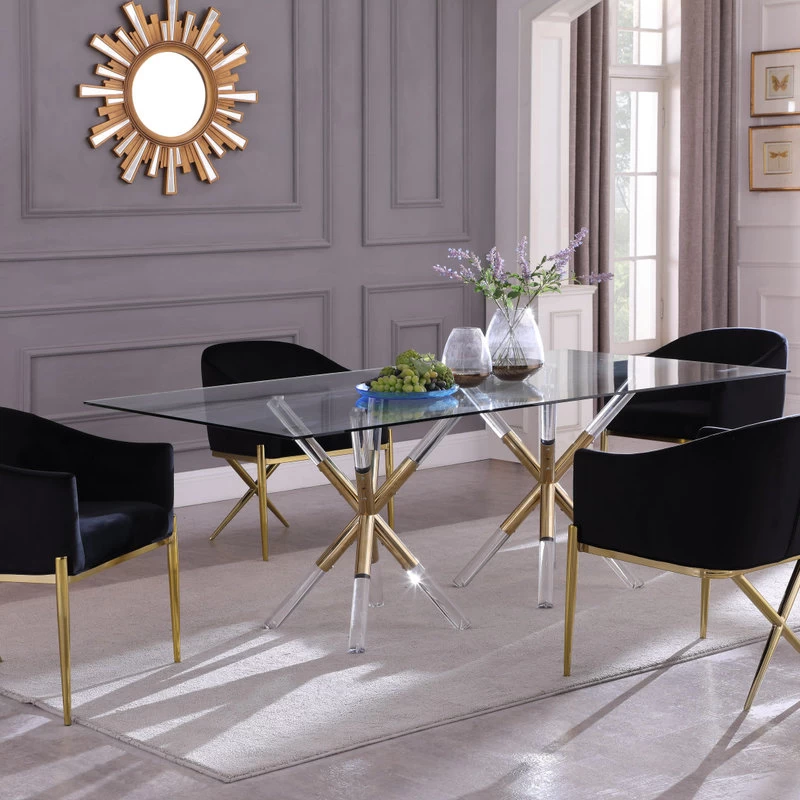 The Helios Dining Table, 84", Glass And Acrylic, Modern, Rectangular - Image 2