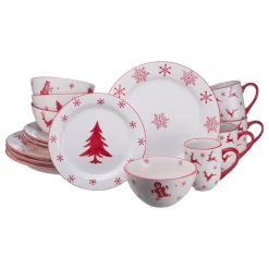 Euro Ceramica Winterfest 16 Piece Dinnerware Set