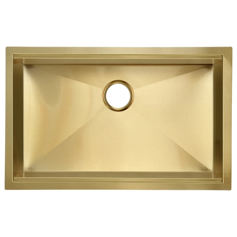 Tourner 30x19 Stainless Steel, Single Basin, Undermount Kitchen Sink, Gold - Image 6