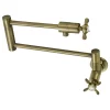 Kingston Brass KS4103BEX Essex Wall Mount Pot Filler, Antique Brass