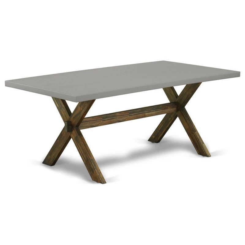 9-Piece Set, Table And 8 Chairs With Brown, Linen Fabric, Medium Size Table - Image 3