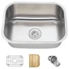 2318 Single Bowl Stainless Steel Kitchen Sink, 16-Gauge, Ensemble