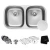 Premier 32" Undermount Stainless Steel 2-Bowl 16 Gauge Kitchen Sink 50/50 Split
