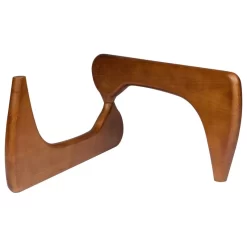 LeisureMod Imperial Interlocking Wooden Triangle Coffee Table Base, Light Walnut