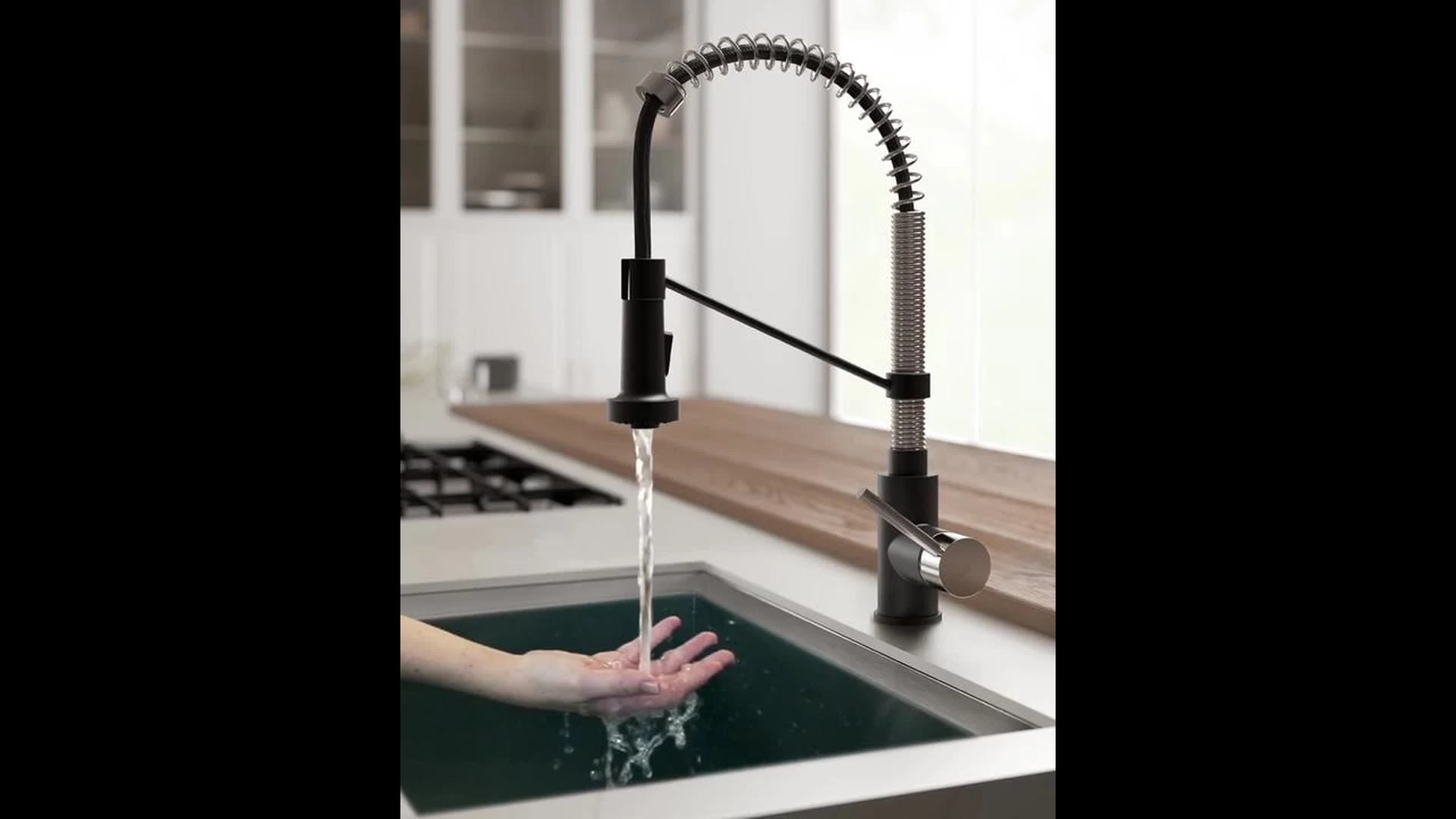 Bolden Commercial Style 2-Function Pull-Down 1-Handle 1-Hole Kitchen Faucet SFS - Image 3