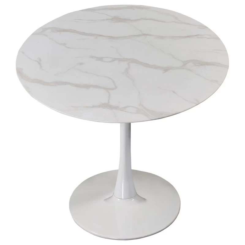 The Luna Dining Table, 36", White, Midcentury, Round - Image 2
