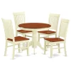 Anwe5-Bmk-W, 5-Piece Dining Set With Table And 4 Chairs, Buttermilk And Cherry