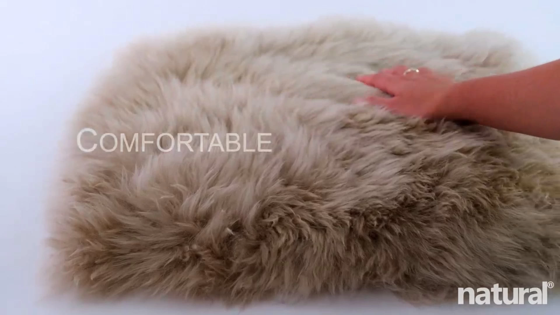 100% New Zealand Sheepskin Chair Seat Cover, 17"x17", Taupe - Image 2