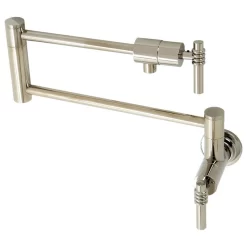 Kingston Brass KS4106ML Milano Wall Mount Pot Filler, Polished Nickel