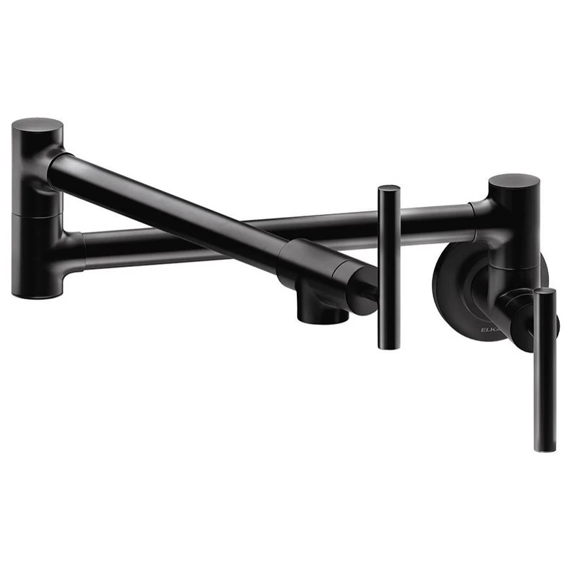 Elkay Avado 4 GPM Wall Mount Pot Filler Faucet Matte Black, LKAV4091MB