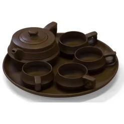 Chinese Yixing Clay Tea Set With Serving Plate