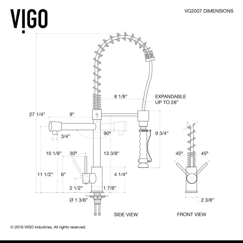 VIGO Zurich Pull-Down Kitchen Faucet, Stainless Steel - Image 11
