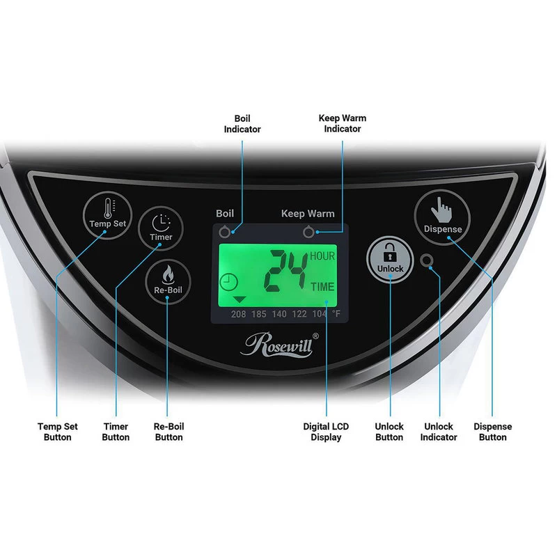 Everglade Home 5L Backlight Hot Water Boiler Pot With 5 Keep-Warm Temperatures - Image 5