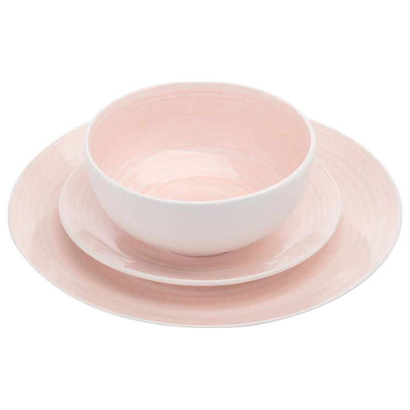Ripple 12 Piece Dinnerware Set, Service For 4, Pink - Image 2