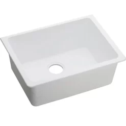 Elkay Quartz Classic Single Bowl Undermount Sink, White