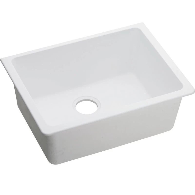 Elkay Quartz Classic Single Bowl Undermount Sink, White