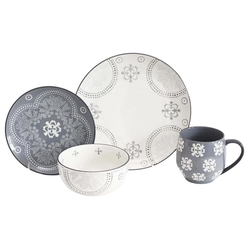 Pamina Grey 16 Piece Dinnerware Set
