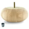 2-1/2" Highx5-1/2" OD Unfinished Solid Hardwood Round Bun Feet