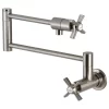 Kingston Brass KS4108ZX Millennium Wall Mount Pot Filler, Brushed Nickel