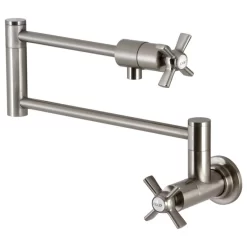 Kingston Brass KS4108ZX Millennium Wall Mount Pot Filler, Brushed Nickel