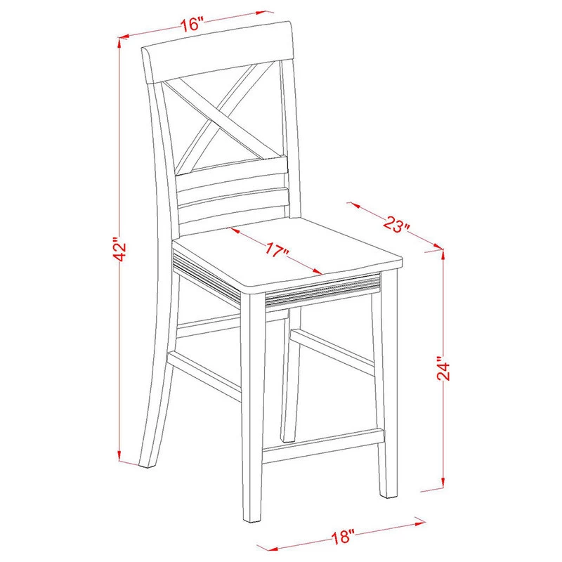 East West Furniture Wood 3-Piece Pub Table Set With Black Finish PBQU3-BLK-W - Image 5