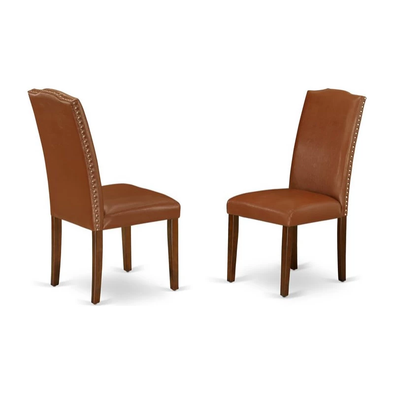 East West Furniture Dudley 7-piece Wood Dining Set In Mahogany/Brown - Image 4