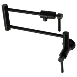 Kingston Brass KS4100DL Concord Wall Mount Pot Filler, Matte Black