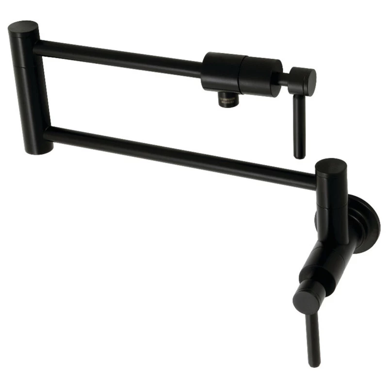 Kingston Brass KS4100DL Concord Wall Mount Pot Filler, Matte Black