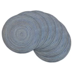 Variegated Blue Round Pp Woven Placemat Set/6