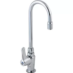 Delta 1-Hole Deck Mount Gooseneck Disc Bar Faucet, Single Lever Handle Chrome