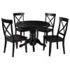 Homestyles 5 Piece Wood Dining Set With Pedestal Table In Black