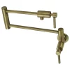Kingston Brass KS4103DL Concord Wall Mount Pot Filler, Antique Brass